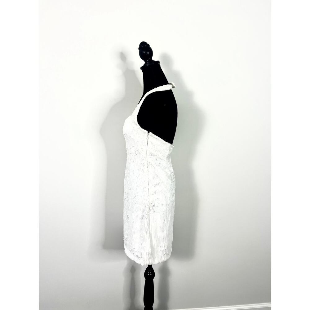 Show Me Your Mumu Samba Mini White Liquid Sequin Dress Medium - Picture 5 of 7